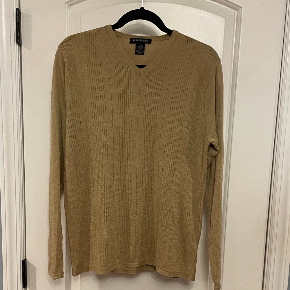 Kenneth Cole Men's V-Neck Sweater in Camel